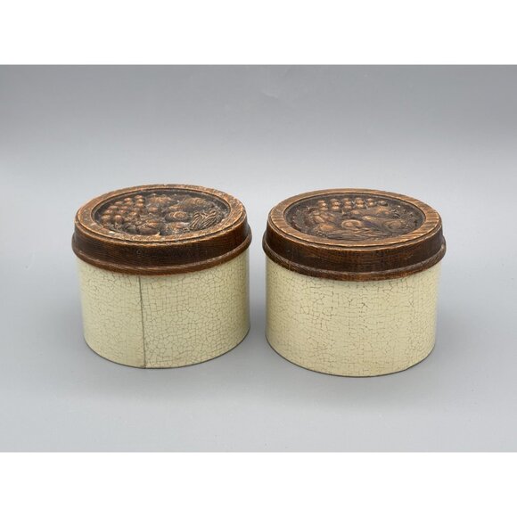 Vintage Cheinco Metal Canister Set With Fruit Harvest Retro Kitchen Storage Tins - Picture 5 of 9